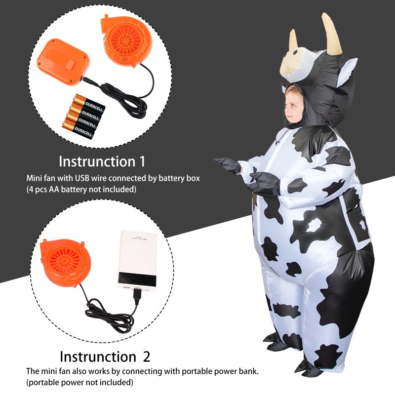 Stegosaurus Inflatable Cow Costume Kids  Boys Halloween Costume Blow Up Costumes for Kid Funny Cow Suit for Cosplay Party - Image 4